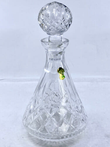 front of Waterford Lismore Roly-Poly Decanter