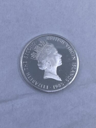 FRONT OF 1985 SILVER WORLD COIN